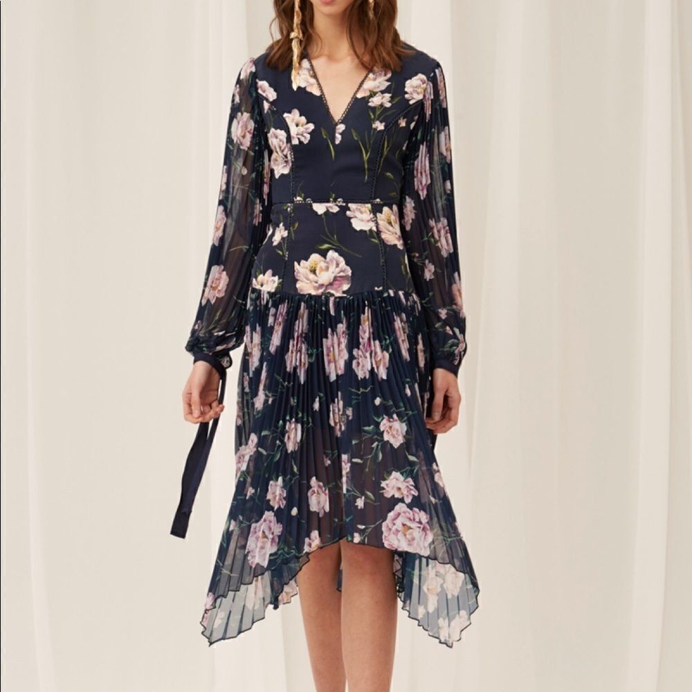 NEW Keepsake Nobody Midi Dress Midnight Gardenia - Picture 1 of 4